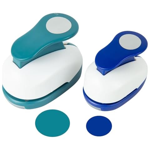 QIQQIKIN 2PCS Circle Cutter (1.5 inch+1 inch), Whole Hole Punch Shapes,Large Circular,Craft Punches for Paper Crafts Round Paper ，Journaling Handmade Cards,Gift Tags, Invitations,Scrapbook Supplies Cover