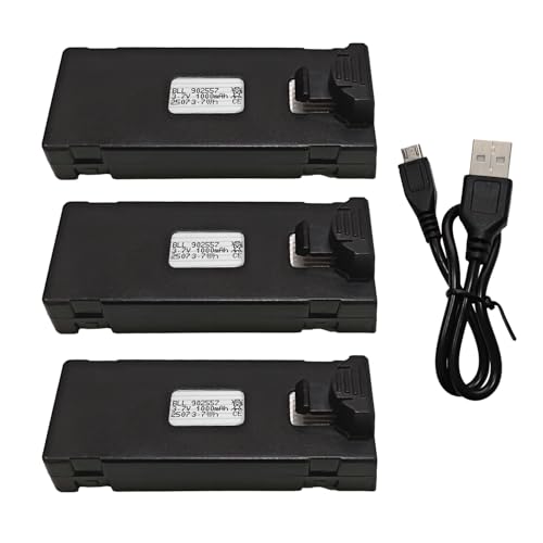 3PCS 3.7V 1000mAh Lipo batteria con cavo di ricarica USB per E88 E88MAX E99 E99MAX BD101 P15PRO P8 A13 A15 K10MAX RC Drone Aerial Quadcopter Batteria di ricambio ad alta capacità