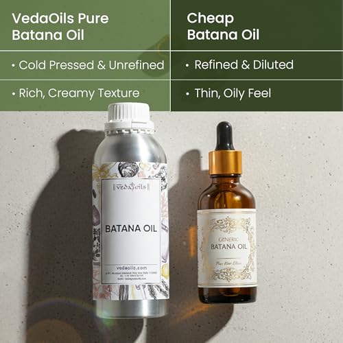 Image of VedaOils Batana Hair Oil 100ml | Pure & Unrefined Batana Oil for Hair Growth | For Thicker, Stronger Hair & Scalp Nourishment | Cold Pressed Wellness Oil