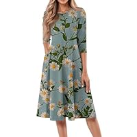 Vestidos Vestido Negro Mujer Vestido Playero Ropa Mujer Verano Vestido Negro Vestido Midi Ropa Mujer Rebajas 3#Verde Oscuro M