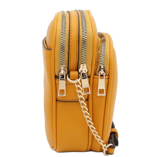 Image of FashionPuzzle Multi Pocket PU Leather Casual Medium Crossbody Bag with Adjustable Strap
