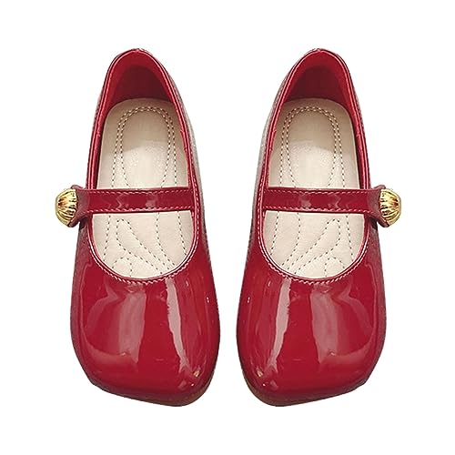 Toddler Girl Dress Shoes Mary Jane Flat with Hook and Loop Straps Girls' Shoes for School, Girls Mary Jane Cute Sandals