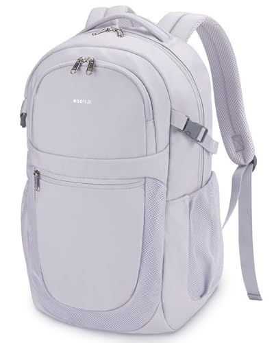 Image of ECOHUB Travel Backpack for Women, 17.3 inch Suspended Laptop Backpack, Fashion Water-Resistant 28L Personal Item Bag with 12 Pockets for Causal, Work, Grey