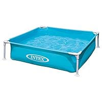 \"Intex - Mini Rectangular Metal frame pool with 340L Capacity, Compact pool with galvanized steel frame - 155 x 630 x 170 cm; 4.2 Kilograms, ?Turquoise\"