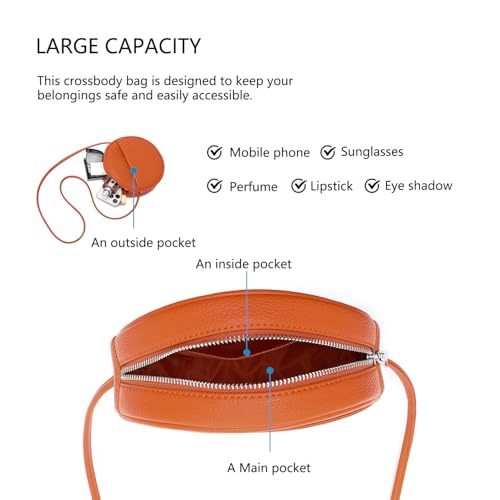 Image of Circle Crossbody Bag for Women NYLON Circle Purse with Zipper Adjustable Knot Shoulder Straps