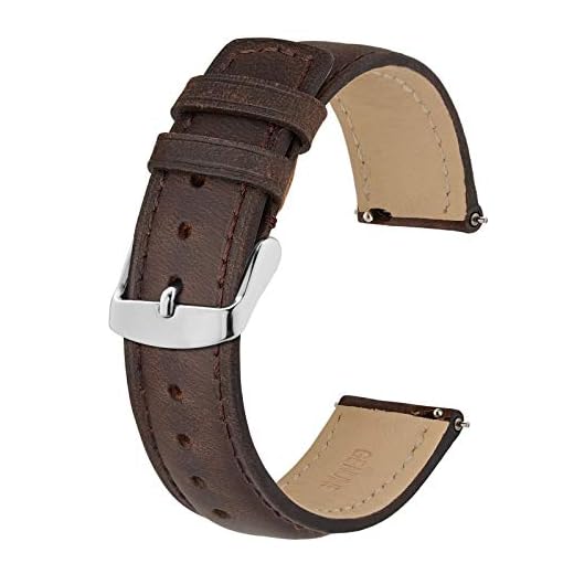 BISONSTRAP 18mm Correa de Reloj con Cierre Rápido, Correas de Repuesto de Cuero Retro (Marrón)