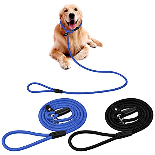 Cozlly 2pcs Pet Dog Leash Belt Leash, Rope Slip Lead for Dogs, 1.3m Long Rope Dog Leash, Durable Braided Puppy Training Leash, Anti-Choke Dog Slip Lead For Small Puppy Large & Medium Dogs Training