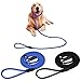 2 Pièces Longe pour Chien, 130CM Laisse Chien Corde Laisse Chien en Nylon, Solide Corde Anti-Traction Laisse Dressage Chien, Collier Laisse Chien pour Petits Moyens Grands Chiens (Noir+Bleu)