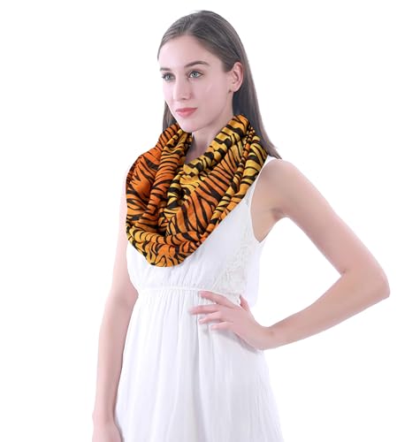 Lina & Lily Tiger Animal Print Women's Infinity Scarf Lightweight3