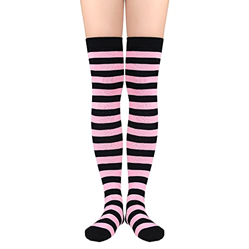 Image of American Trends Womens Rainbow Socks Striped Knee High Socks Thigh High Stockings Casual Tube Socks Costume Leg Warmers