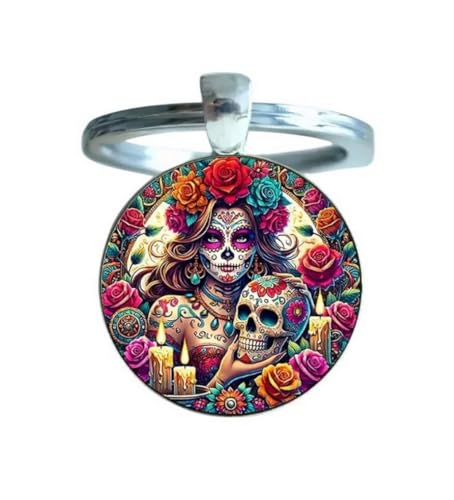 Porte-clés, bijou de sac santa muerte calavera crâne tête de mort, tradition mexique.