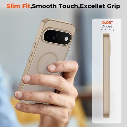 Image of SUPFINE Magnetic for Google Pixel 11 Pro XL Case - Pink Gold | With Screen Protector,Translucent Matte,Built-in Magnets,Military Grade Drop Protection,Shockproof Phone Cover