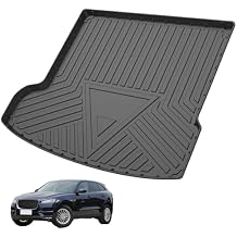 Elsetyler Custom Fit for Cargo Liner 2017-2020 Jaguar F-Pace - Black TPE All Weather Heavy Duty Waterproof Rear Cargo Tray Trunk Floor Mat Protector