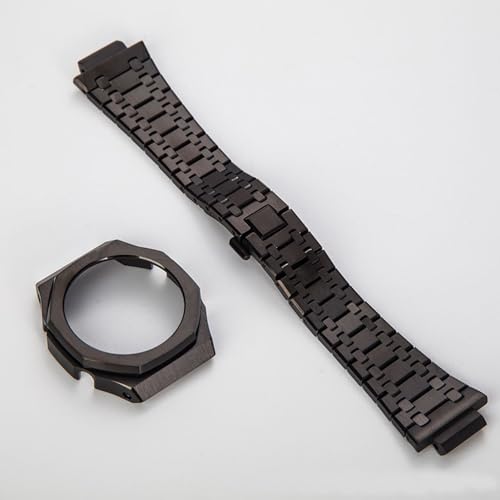 Image of GA2100 Stainless Steel Watch Band Case Mod Kit, Smooth Bezel without Nails Metal Strap Accessories Compatible with Casio Mens G-Shock GA2100 /GA-2110 Watches