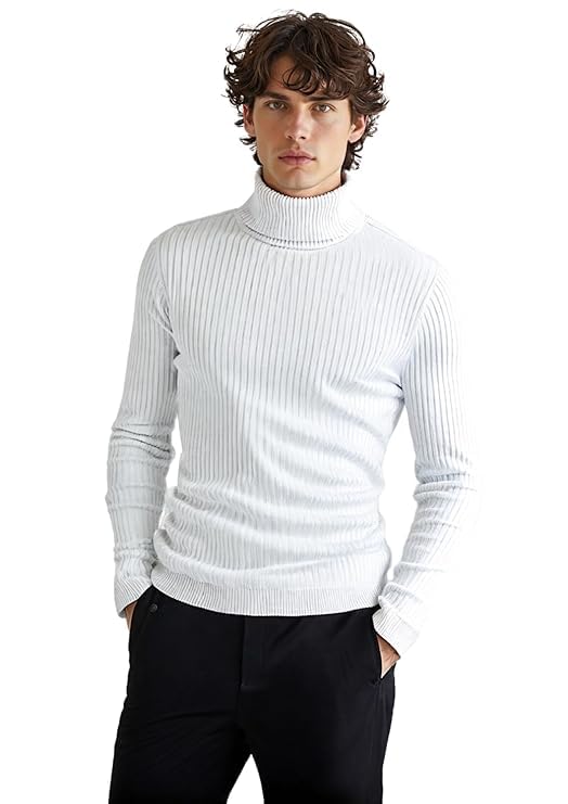 jackbuzz Men's Woven StretchableTurtleneck Full Sleeves Winter Sweater | Stylish & Comfortable Winter Wear-picture-11