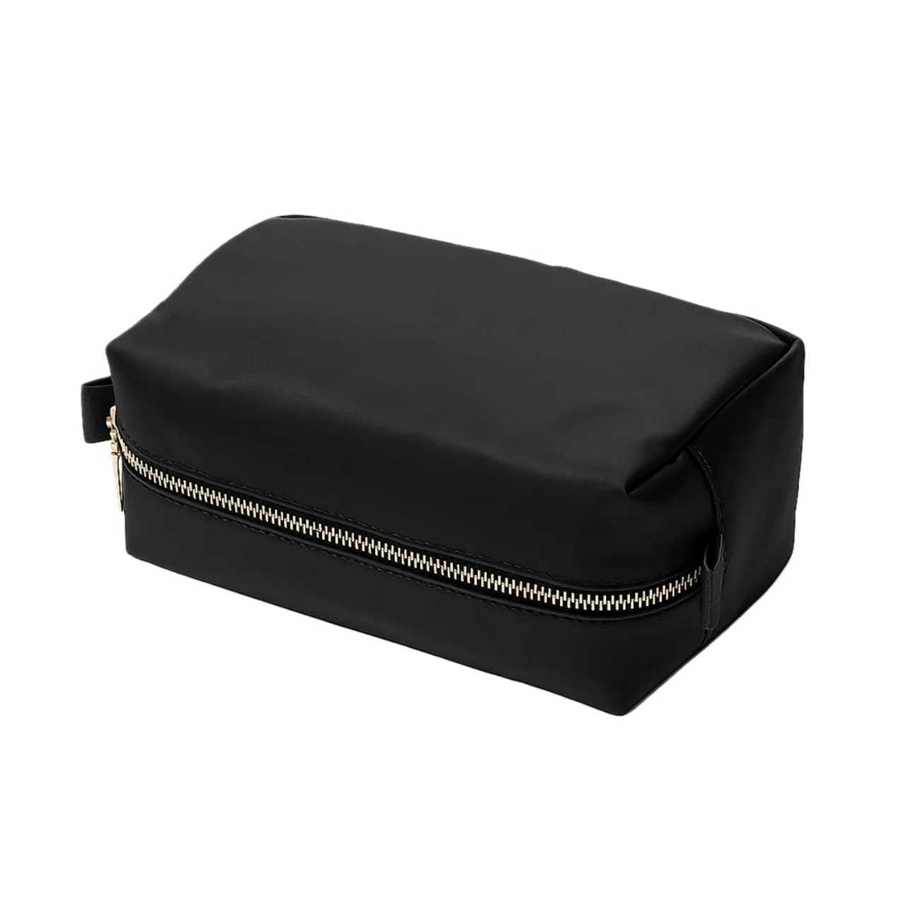 YONBEN Organizer Bag Lightweight Cosmetic Bag with Ring Clasp Perfect Travel Makeup Bag for Women nylon Stand Up Design (Black/Nylon)