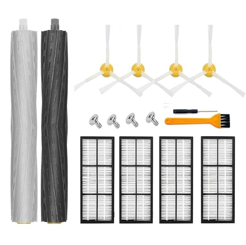 Piezas de Repuesto para Aspiradora iRobot Roomba 800 900 Series 805 850 860 861 866 870 871 880 890 960 980 981 985, 4 Filtros, 4 Cepillos Laterales y Tornillos y 1 Juego de Cepillo de Rodillo