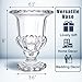 ELFULLY 8 Inch Glass Urn Vase, Large Crystal Glass Vase, Vintage Vases for Centerpiece, Pedestal Flower Bottle, Decorative Vases for Wedding Home Decor Housewarming Gift
