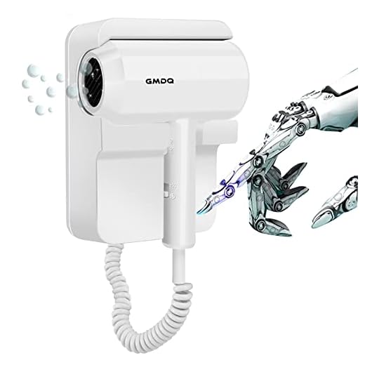 Hotel Wall Mounted Hair Dryer for Bathroom,Restroom Professional Blow Dryer,with Stand Rack,Specialised Motor for Salon,Fast Drying - Gifts【Massage air Cushion Comb,Screws+3M Adhesive】