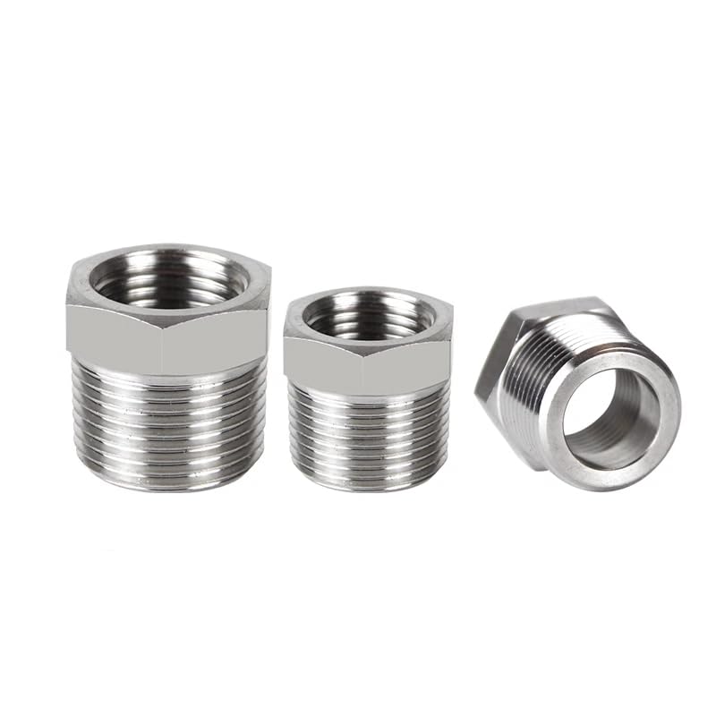 NPT Male To Female Thread 304 Stainless Steel Reducer Bushing Reducing Pipe Fitting Adapter Coupling RUAJOGYNVM(NPT1 to NPT3I4)