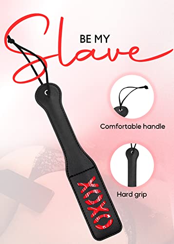 Image of Sex Paddle for Spanking Adults Faux Leather Slut XOXO Cosplay 12.8inch BDSM Bondage Bedroom Play SM Games