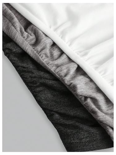 Girl's 3 Pack Long Sleeve Shirts Square Neck Slim Fit Ruched T Shirt Casual Basic Tees Fall Tops3