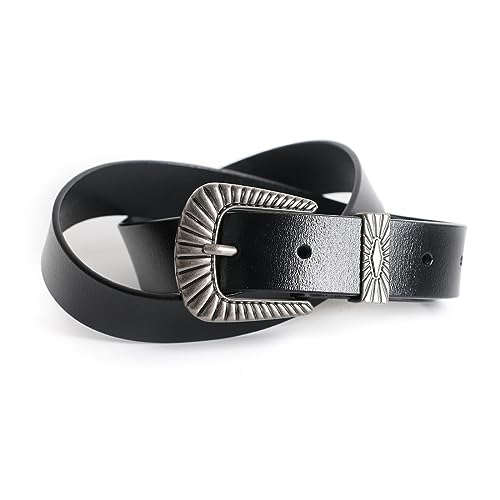 Women Genuine Leather Vintage Waist Belt for Dress Jeans Narrow