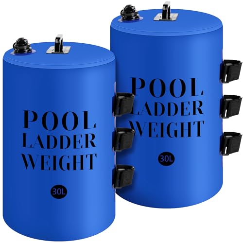moonoom 2Pcs 30L/75LB Pool Step Weights, 500D PVC Waterproof Swimming Pool Sand Bags with Heavy-Duty Nylon and Handle, Universal Pool Step Anchor Bag for Above Ground and in-Ground Stairs