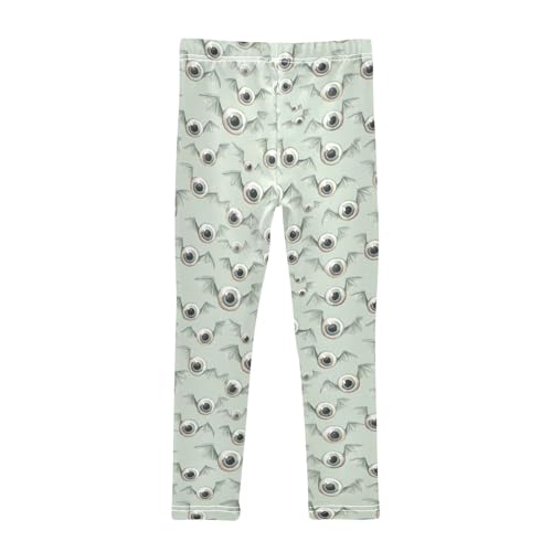 Girls' Athletic Leggings Ankle Length Yoga Dance Pants Kids Teen 4T Cartoon Eyes Bat Wings2