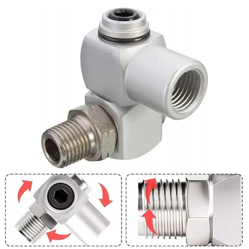 Conector giratorio 1/4 NPT macho a hembra para mangueras neumáticas 3