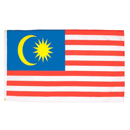 AZ FLAG - Malaysia Flag - 2x3 Ft - 100D Polyester Malaysian Banner with Two Metal Grommets - Fade Resistant - Vivid Colors - 2' x 3' Feet - 90x60 Cm