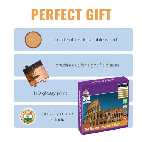 Image of The Roman Colosseum 300 Pieces Jigsaw Puzzle - Brain Game Fun for Children and Adults with Sorting Trays, HD Poster, Return Birthday Gift for Kids, Puzzle Lovers