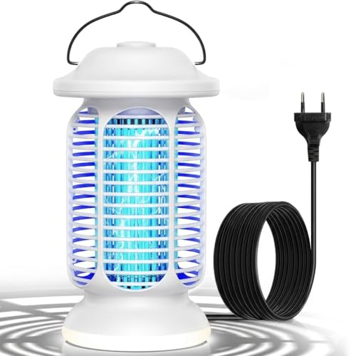 Regevo Matamosquitos Eléctrico 4000V, Lámpara Antimosquitos 20W con Luz LED, Trampa para Moscas Exterior e Interior IPX4 Impermeable, Mata Insectos Electrónico para Jardín, Terraza, Camping