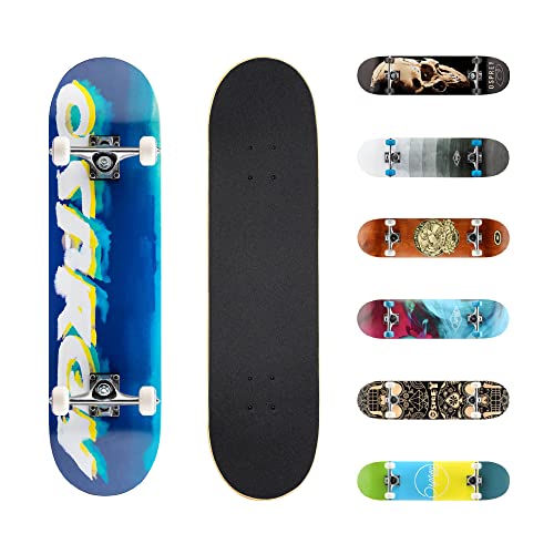 Osprey Unisex's SK0067, 31Inch Double Kick Skateboard for Beginners All Ages, Brush, One Size Osprey Unisex's SK0067, 31Inch Double Kick Skateboard for Beginners All Ages, Brush, One Size