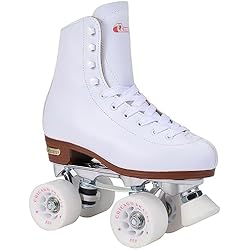 Patines Clasicos Chicago Patines de Patinaje para Mujer y niña, con Forro de Piel, Patines clásicos Blancos cuádruples