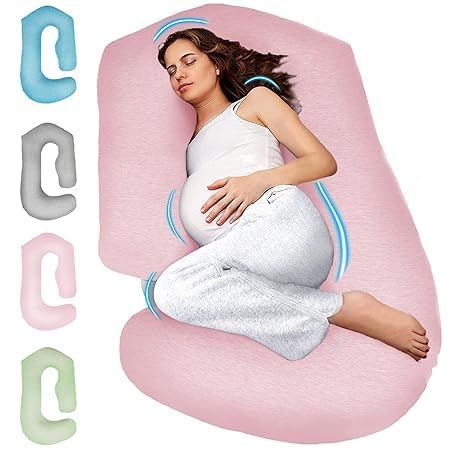 Image of Mom,s Choice Full Body Pregnancy Pillows, Maternity Pillow for Sleeping Support for Legs, Back, Neck, Shoulder, Hips, Belly for Pregnant Woman, 57 inch Prenancy Pillow