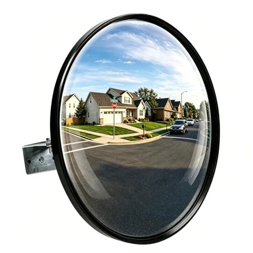 12-Inch Convex Safety Mirror– 160° Adjustable Wide Angle Acrylic Traffic
