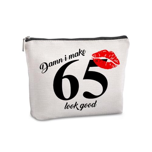 65th Birthday Gift for Women: Travel Makeup Bag - Cosmetic Bag for 65 Year Old Woman Turning 65