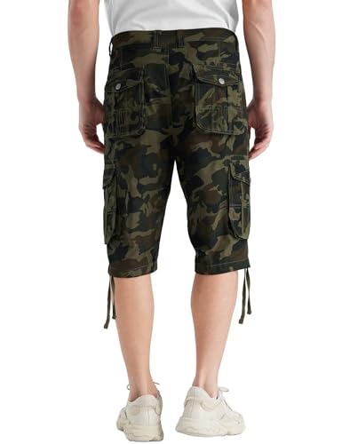 Best South Men'S Long Cargo Shorts Casual Below Knee 13 Inches Capri Shorts Relaxed Fit With Pockets Army Green Camo 34 thumb #2