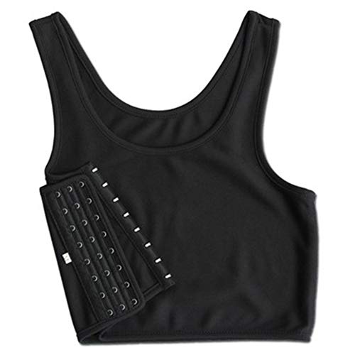 Builtup Sports Transgender Lesbico Pullover Demi-longueur poitrine Corset Débardeur court Top - Noir, Taille XL Cover