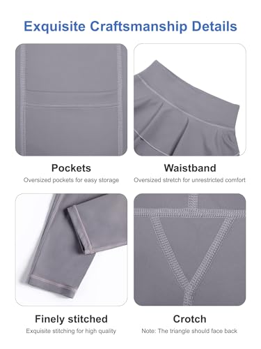 DIPUG 2 in 1 Girls Leggings with Side Pockets Ruffle Skirt Stretchy Comfortable for School and Sports4