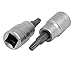 Aexit TX27 Torx Hand Operated Tools Head 3/8-inch Square Chrome Vanadium Steel Drive Socket Adapter 2pcs Model:33as121qo591