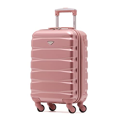 Flight Knight Lightweight 4 Wheel ABS Hard Case Small Suitcase Approved for Over 100 Airlines Including easyJet, British Airways, Ryanair, Jet2, Emirates & Many More - Carry On 55x35x20cm
