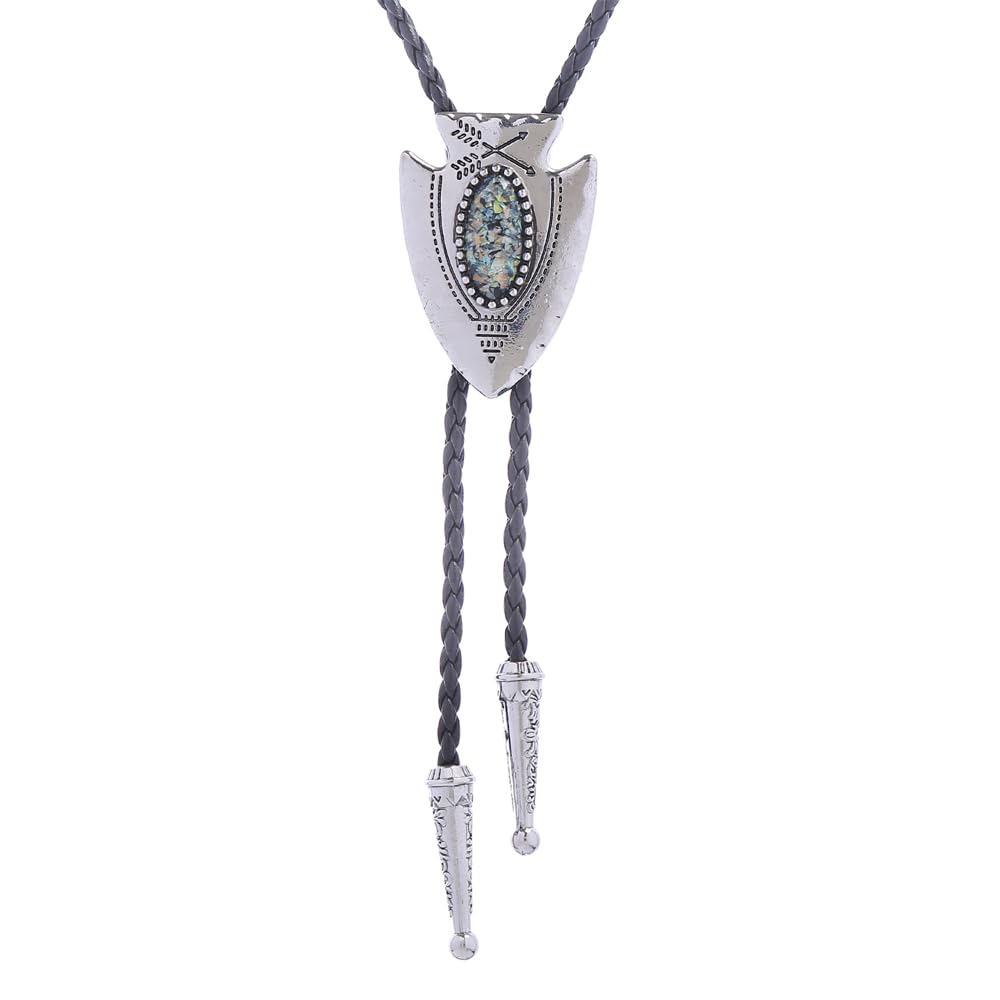 Bolo Tie for Men Women Cowboy Turquoise Celtic Natural Tiger Eye Stone Longhorn Bull Western Leather Bolo Necktie