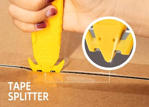 Image of 500Pcs Safety Box Cutter Safety Cutter Tape Cutter Cut Box Utility Cutter | Use For Cartons, Cardboard, Wrap, Straps, Film