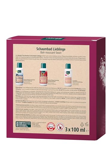 Kneipp Geschenkset Schaumbad Lieblinge - Geschenkpackung mit 3 beliebten Badezusätzen von Kneipp - Enthält 2x Aroma-Pflegeschaumbad & 1x Cremebad je 100ml