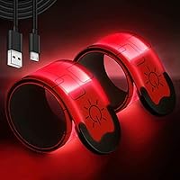 Samilior LED-Armbänder 2er Pack - Wiederaufladbare Leuchtbänder Für Mehr Sichtbarkeit Beim Joggen & Radfahren
