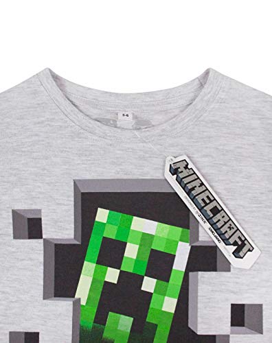 Official Minecraft Creeper Boy's Grey T-Shirt