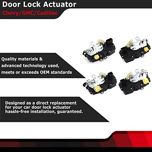 Door Lock Actuator Kit Front & Rear Side for Chevy Silverado Suburban Tahoe Avalanche for GMC Sierra Yukon XL for Cadillac Escalade EXT ESV 2007-2009 Replaces 931-303 931-304 931-108 931-109 4pcs