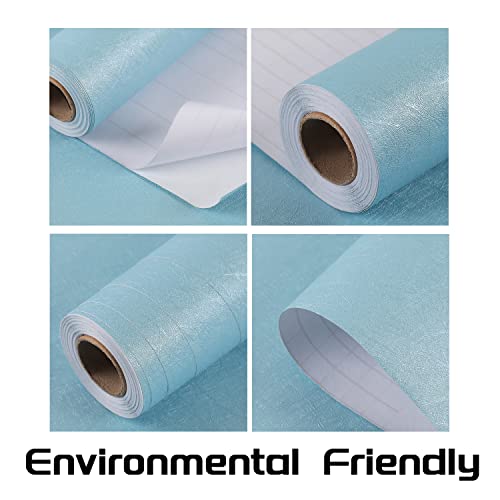 image for LOVADA Peel and Stick Wallpaper Blue Silk Wall Paper - 40 x 250 cm Sel